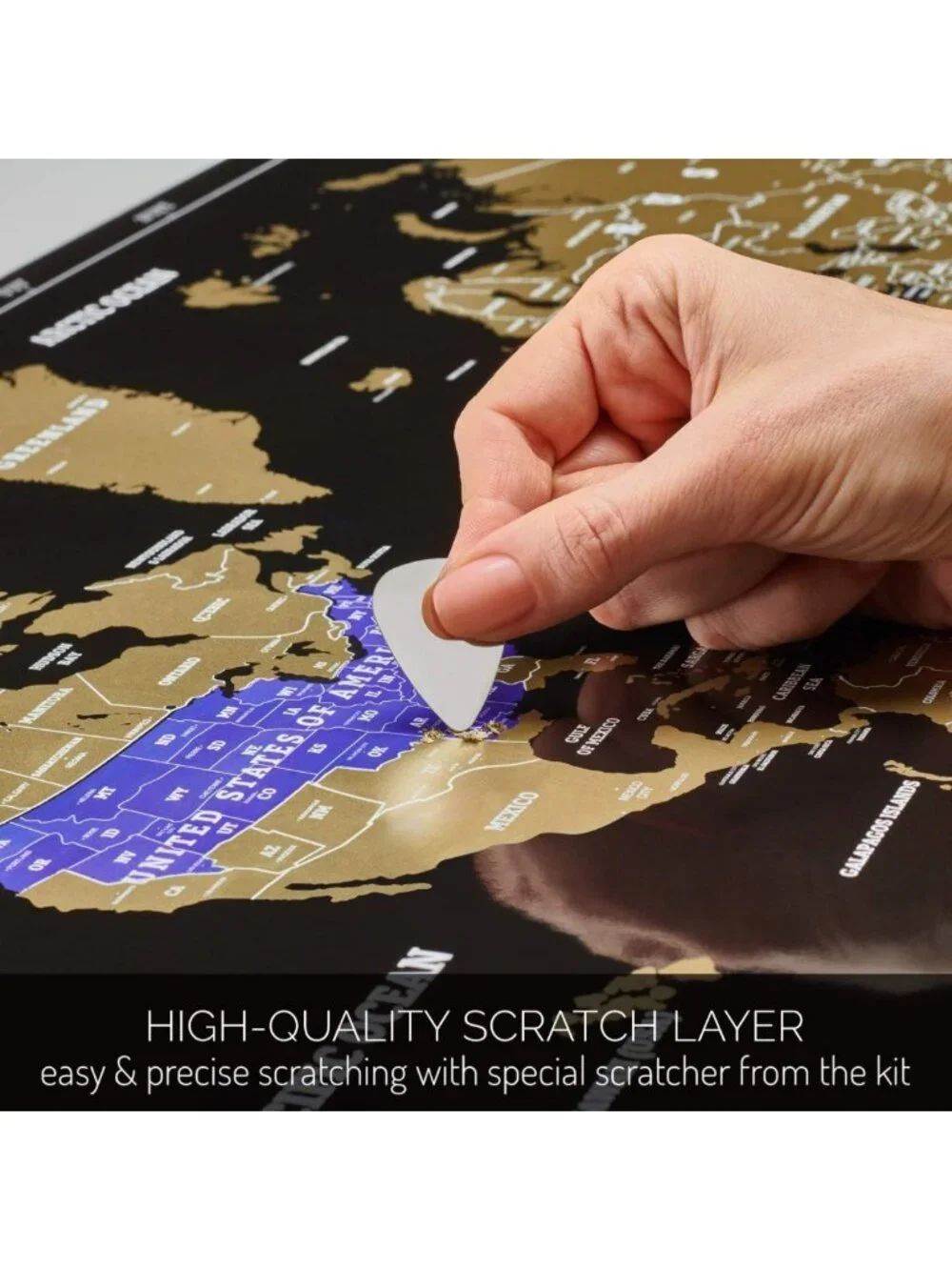 Extra Large Scratch Off World Map Poster - Travel Gift, Easy to Frame, Detailed